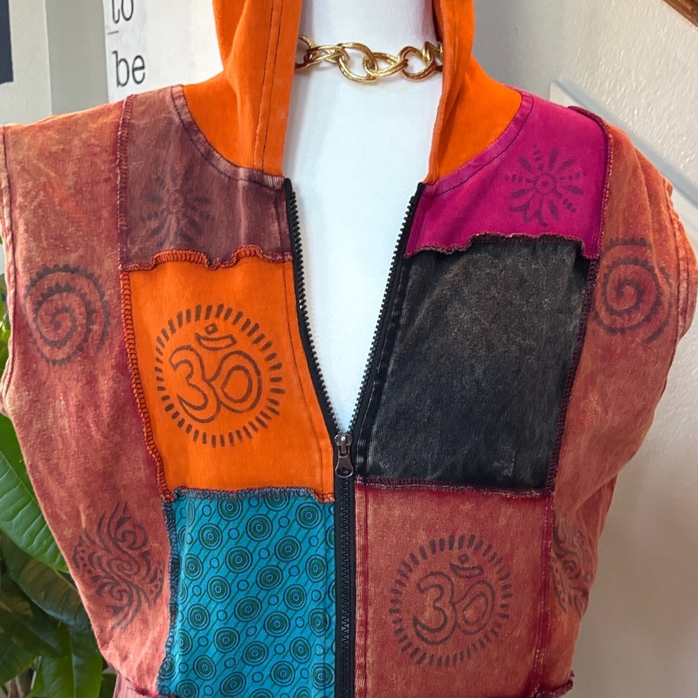 Colorful Hippy Patchwork Women's Vest 🤩 - Picture 2 of 9